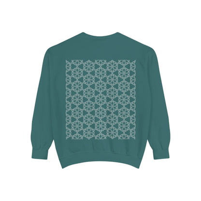 Garment-Dyed Sweatshirt with Elegant Floral Design, Cozy Unisex Sweater, Fashionable Casual Wear, Gift for Her, Perfect for Spring Style