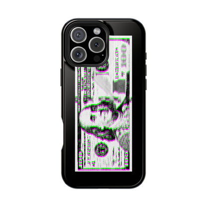 100 Dollars Bill - Green/Magenta Glitch - Magnetic Phone Case