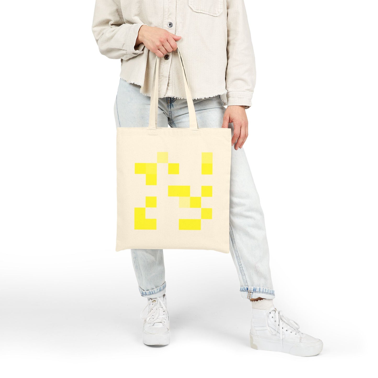 Yellow Pixel Grid - Tote Bag