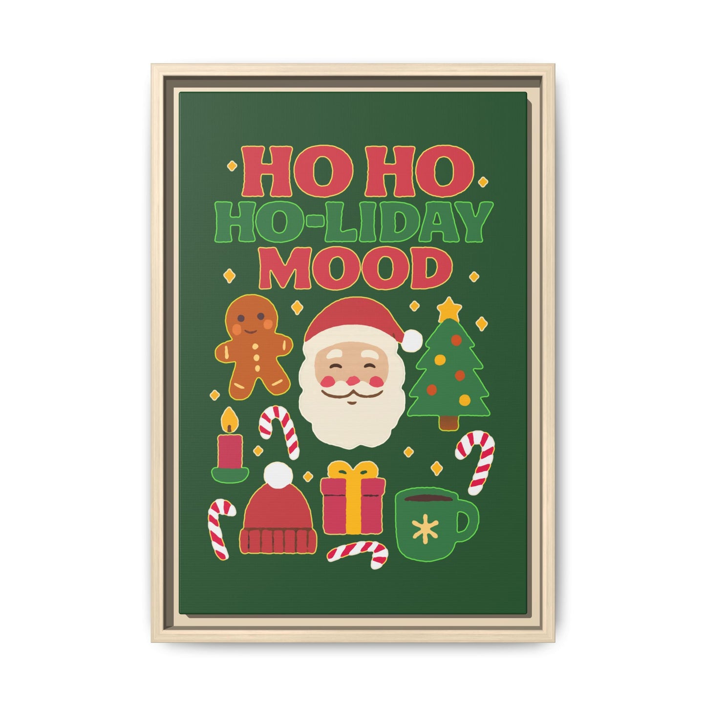 Ho Ho Ho-liday Mood - Framed Canvas
