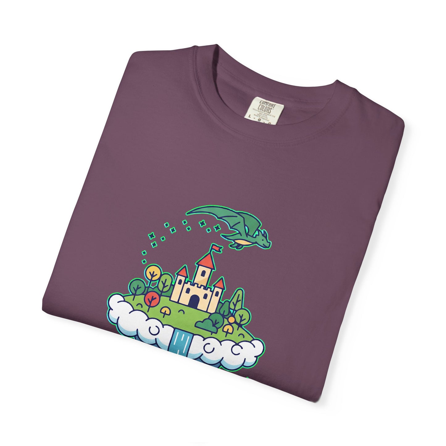 Floating Castle Dragon - Magical Fantasy Island - T-Shirt