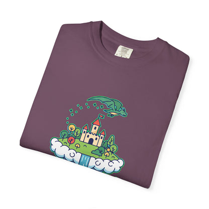 Floating Castle Dragon - Magical Fantasy Island - T-Shirt