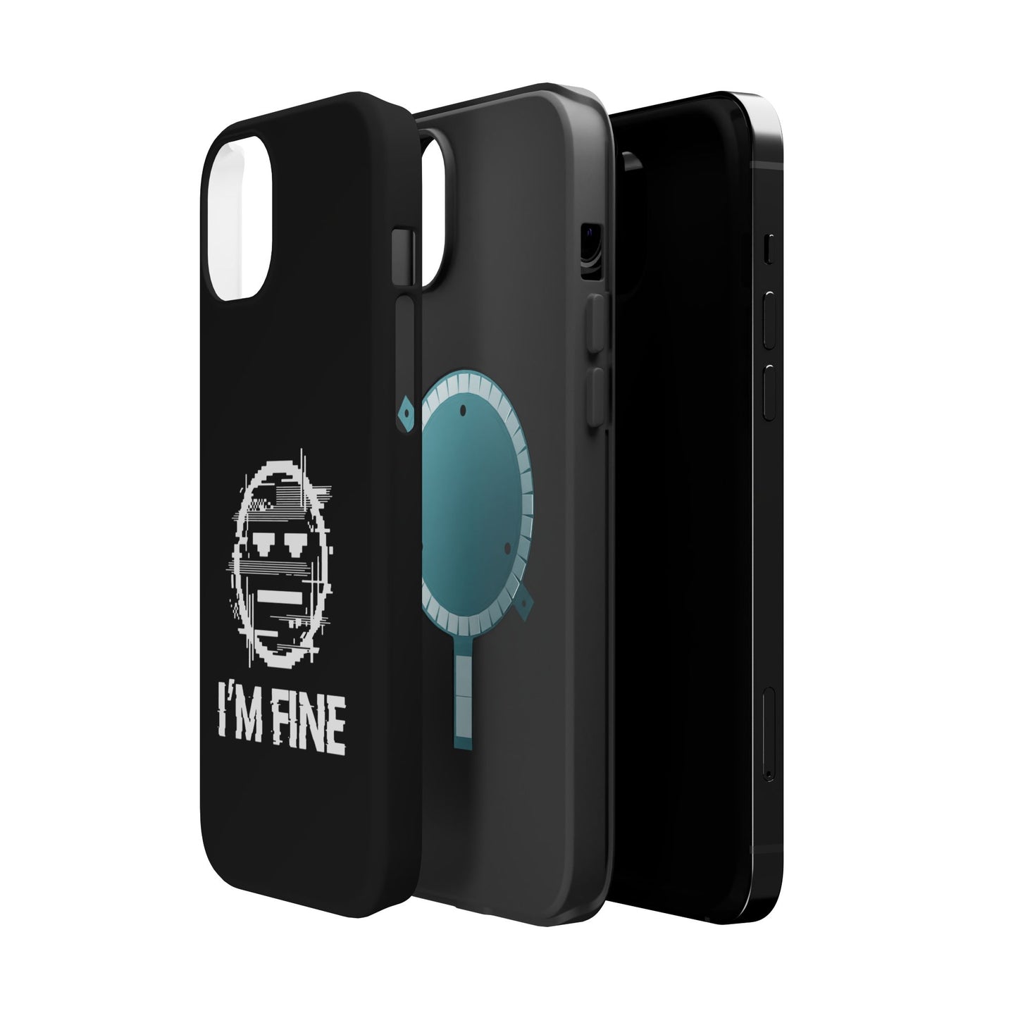 I’m Fine Glitched Smiley - Magnetic Phone Case