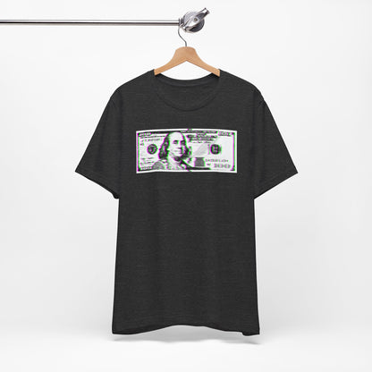 100 Dollars Bill - Green/Magenta Glitch - T-Shirt