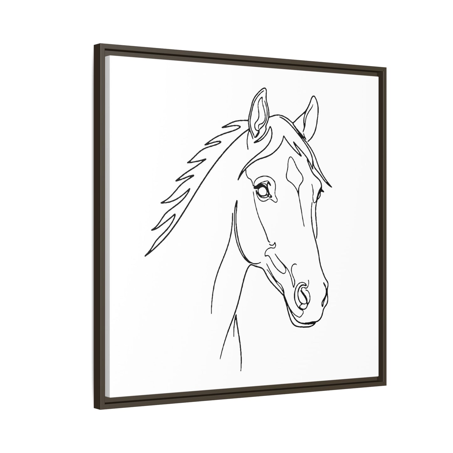 Horse Portrait Sketch - Framed Canvas