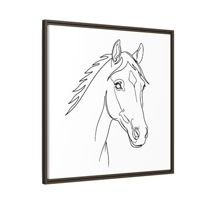 Horse Portrait Sketch - Framed Canvas