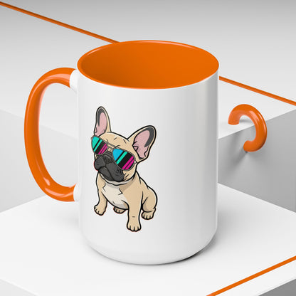 French Bulldog with Sunglasses - Color Accent Mug