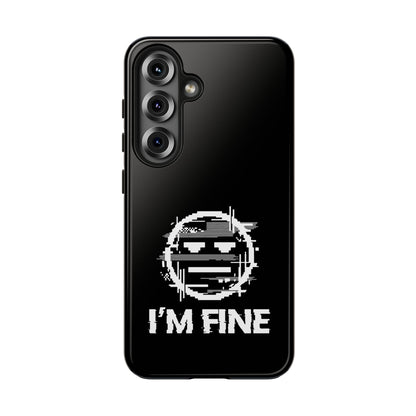 I’m Fine Glitched Smiley - Phone Case