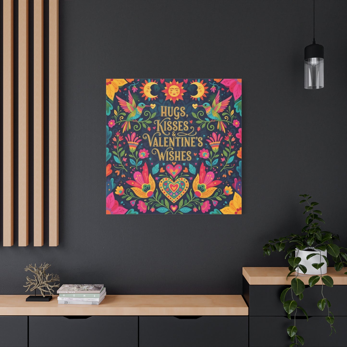 Hugs, Kisses & Valentine's Wishes - Stretched Canvas