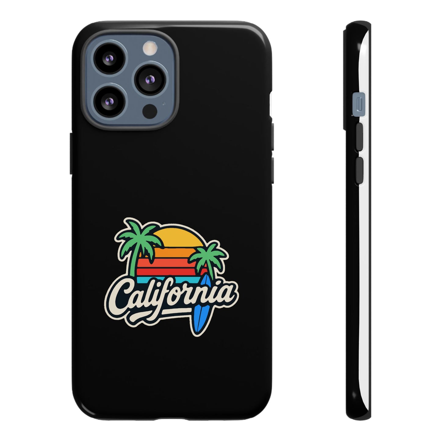 California Sunset Phone Case, Tropical Cell Phone Cover, Beach Lover Gift, Summer Vibes Accessory, Surfing Decor, Personalized Case