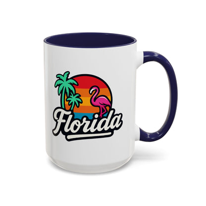 Florida Sunset Palm - Color Accent Mug