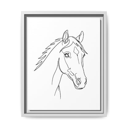 Horse Portrait Sketch - Framed Canvas