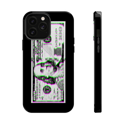 100 Dollars Bill - Green/Magenta Glitch - Magnetic Phone Case