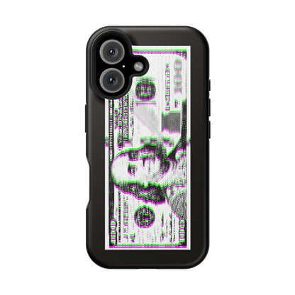 100 Dollars Bill - Green/Magenta Glitch - Magnetic Phone Case