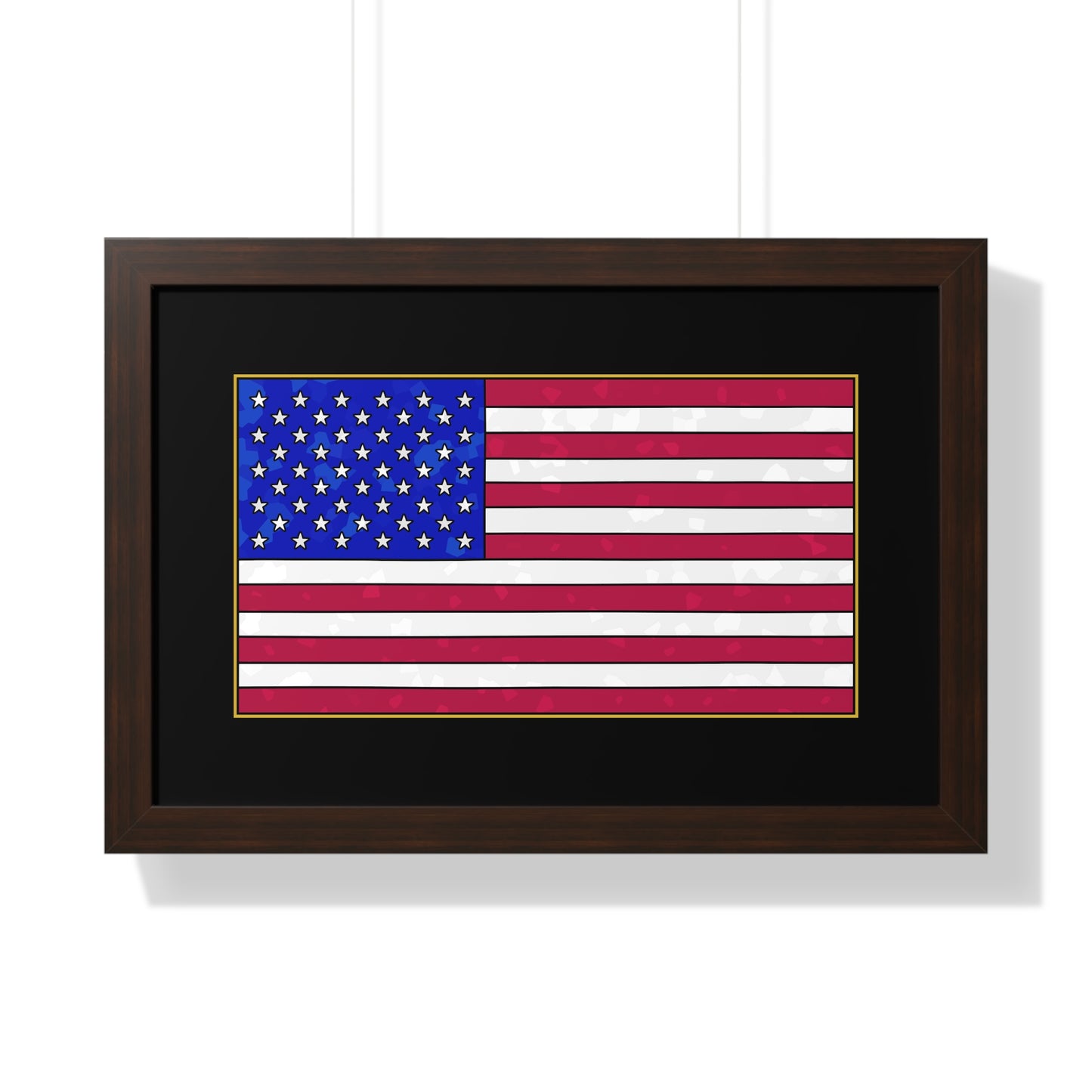 New Glory American Flag (Gold Edge Edition) - Framed Poster