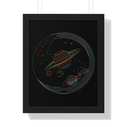 Cosmic Planetary Framed Vertical Poster, Space Art Decor, Astronomy Gift, Home Wall Art, Celestial Decoration, Galaxy Print