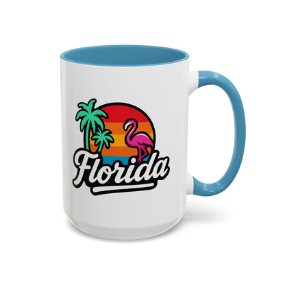 Florida Sunset Palm - Color Accent Mug