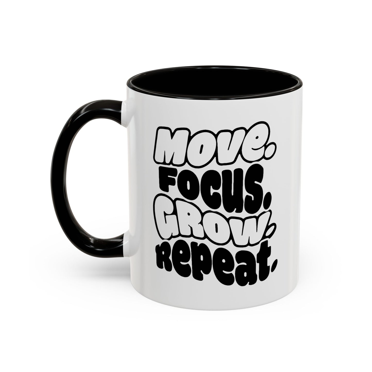 Move. Focus. Grow. Repeat. - Colorful Mug