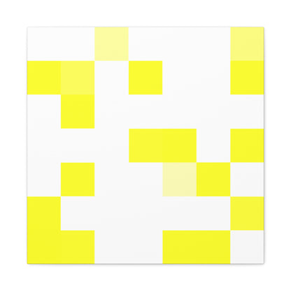 Yellow Pixel Grid - Canvas