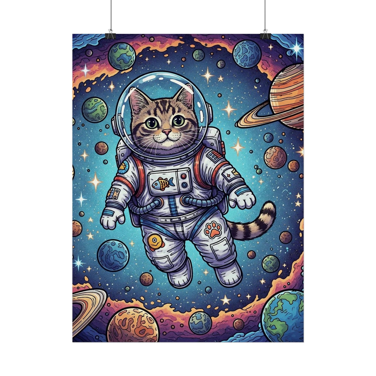 Astronaut Cat - Rolled Poster