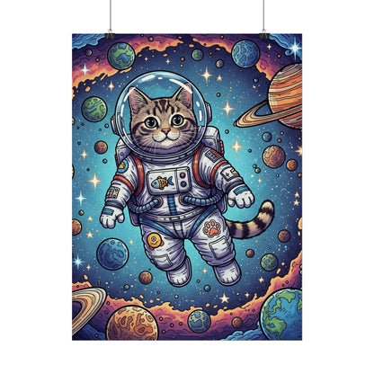 Astronaut Cat - Rolled Poster