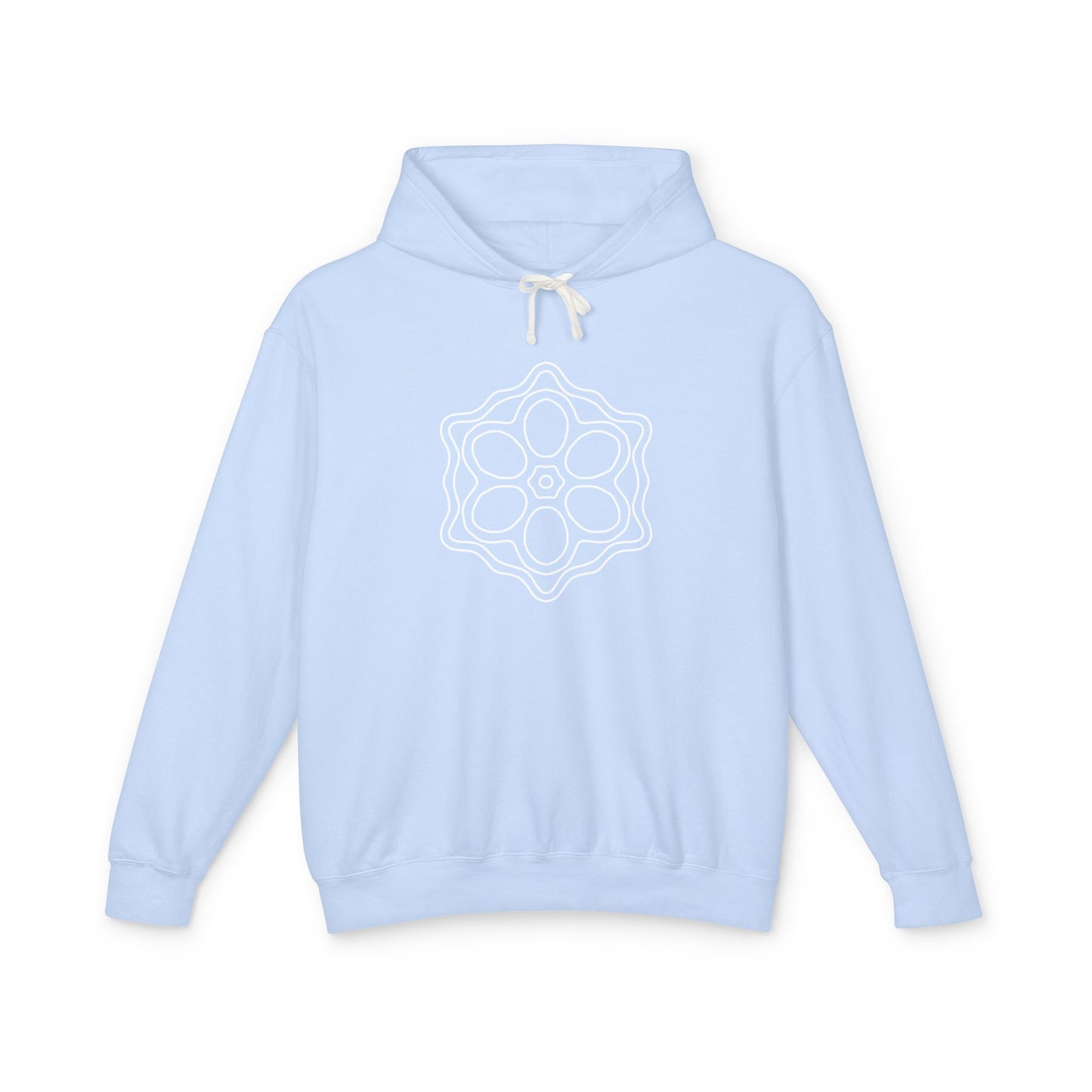 Meditative Mandala Unisex Hooded Sweatshirt, Lightweight Pullover Hoodie, Gift for Relaxation, Mindfulness Apparel, Cozy Layering