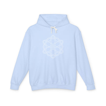 Meditative Mandala Unisex Hooded Sweatshirt, Lightweight Pullover Hoodie, Gift for Relaxation, Mindfulness Apparel, Cozy Layering