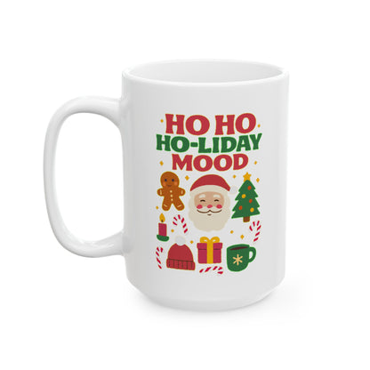 Festive Holiday Ceramic Mug, Christmas Coffee Cup, Holiday Gift Mug, Cute Gingerbread Design, Cozy Winter Drinkware