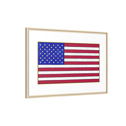 New Glory American Flag (Gold Edge Edition) - Framed Canvas