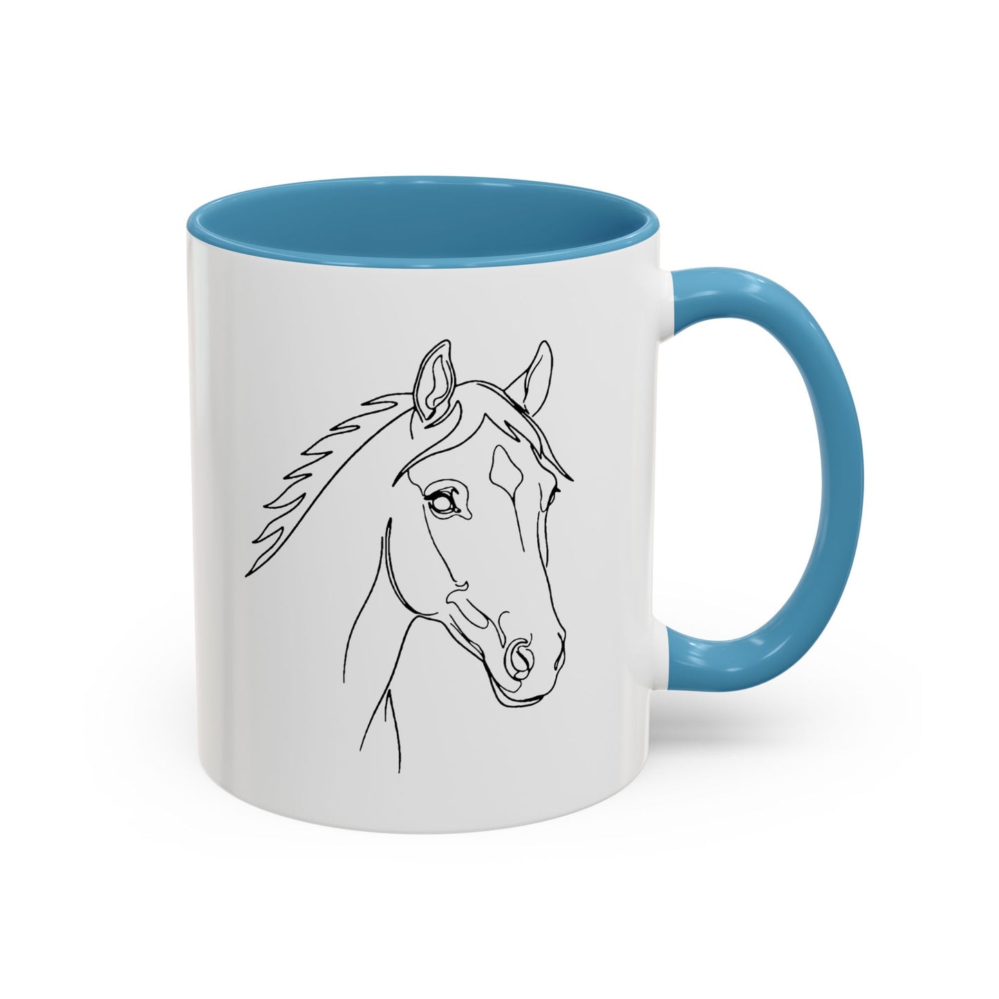 Horse Portrait Sketch - Color Accent Mug