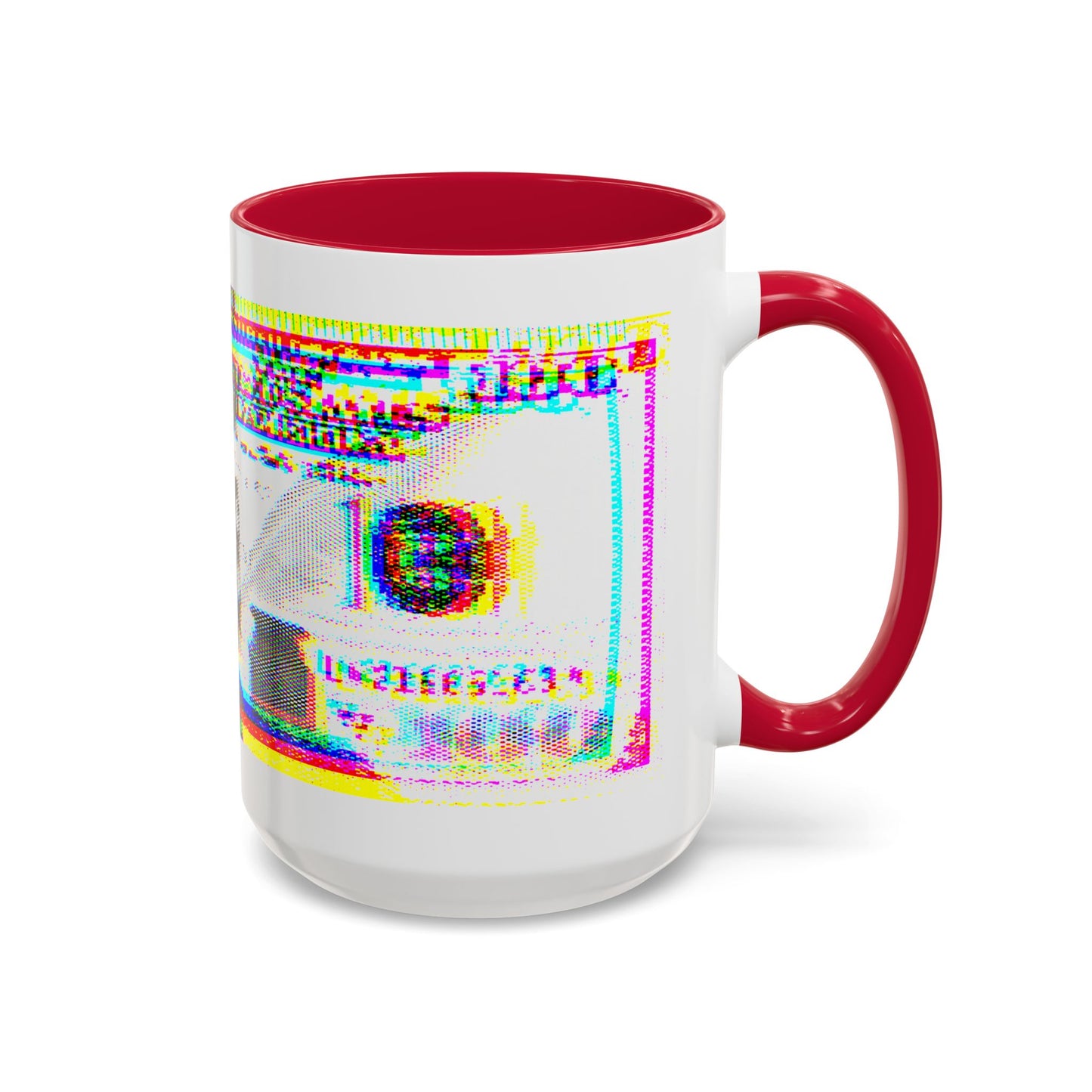 100 Dollars Bill - Neon Color Explosion - Color Accent Mug