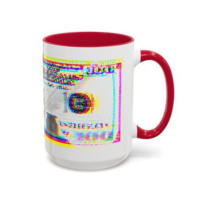 100 Dollars Bill - Neon Color Explosion - Color Accent Mug