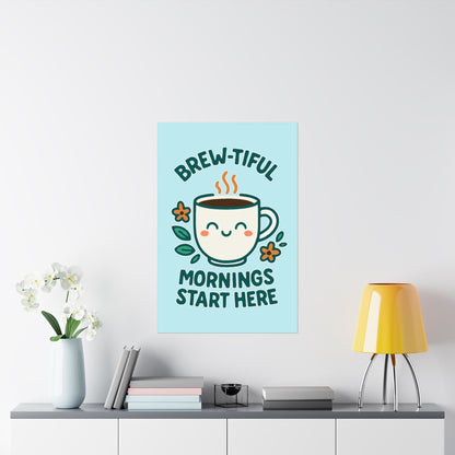 Brew-tiful Mornings Start Here - Poster