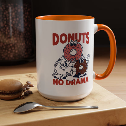 Donuts No Drama - Color Accent Mug