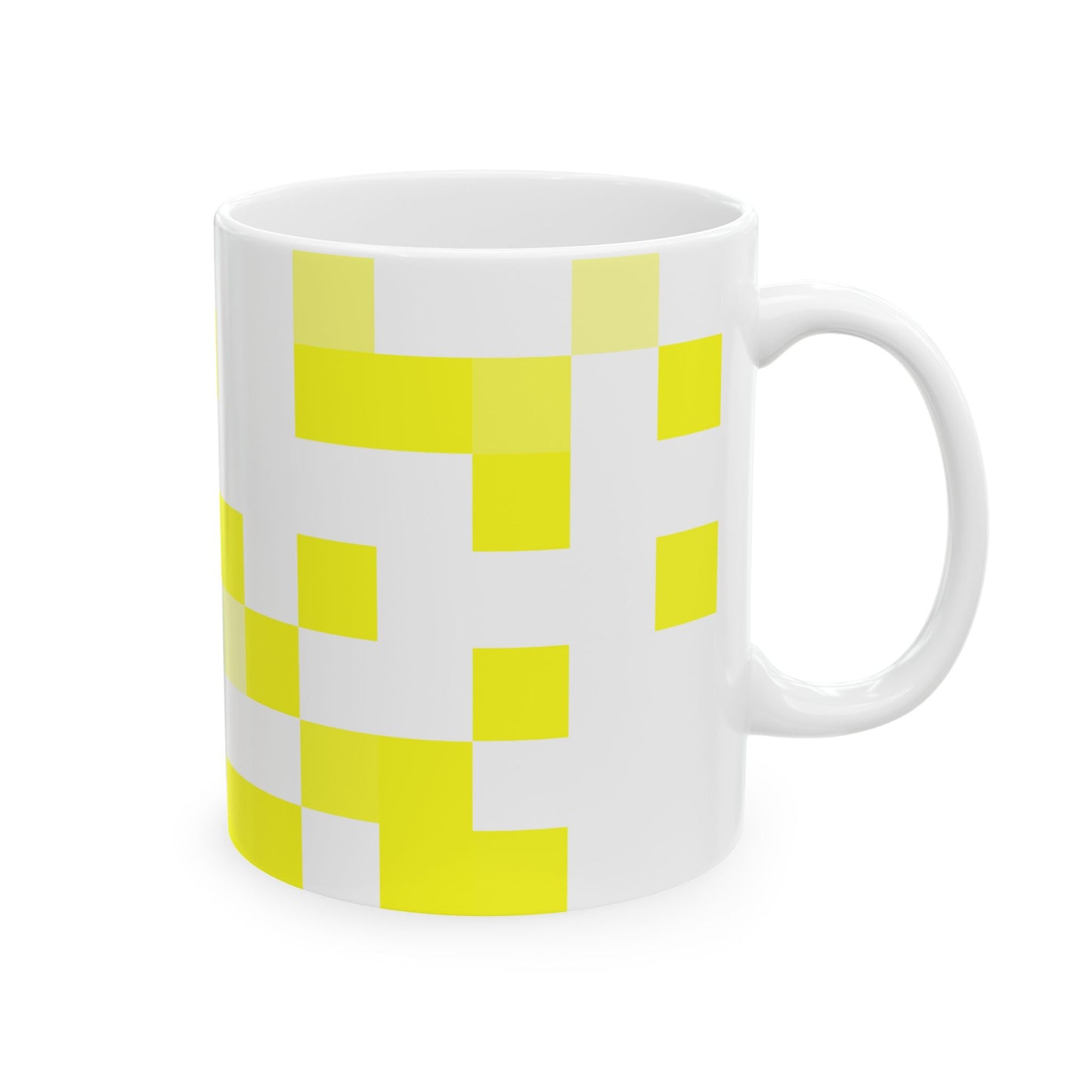 Yellow Pixel Grid - Mug