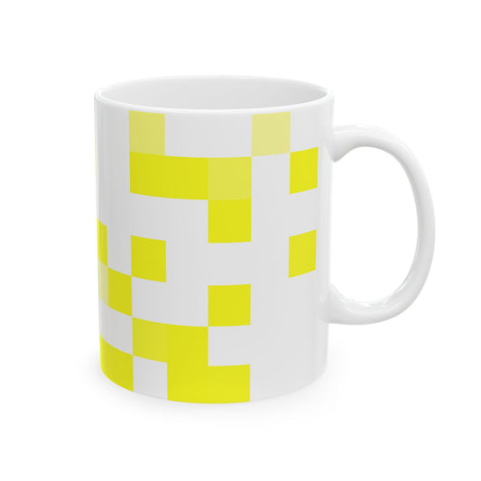Yellow Pixel Grid - Mug