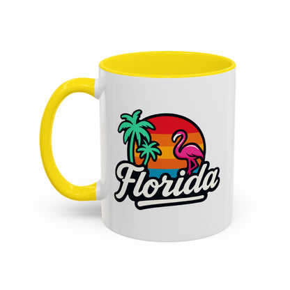 Florida Sunset Palm - Color Accent Mug