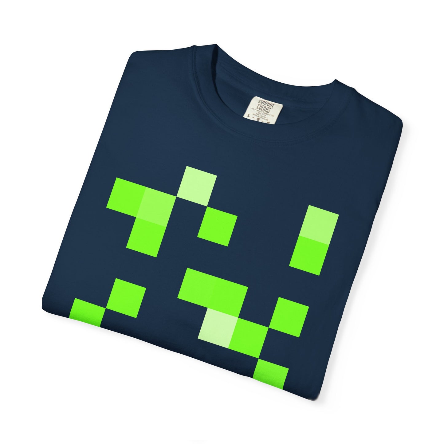 Lime Green Pixel Grid - T-Shirt