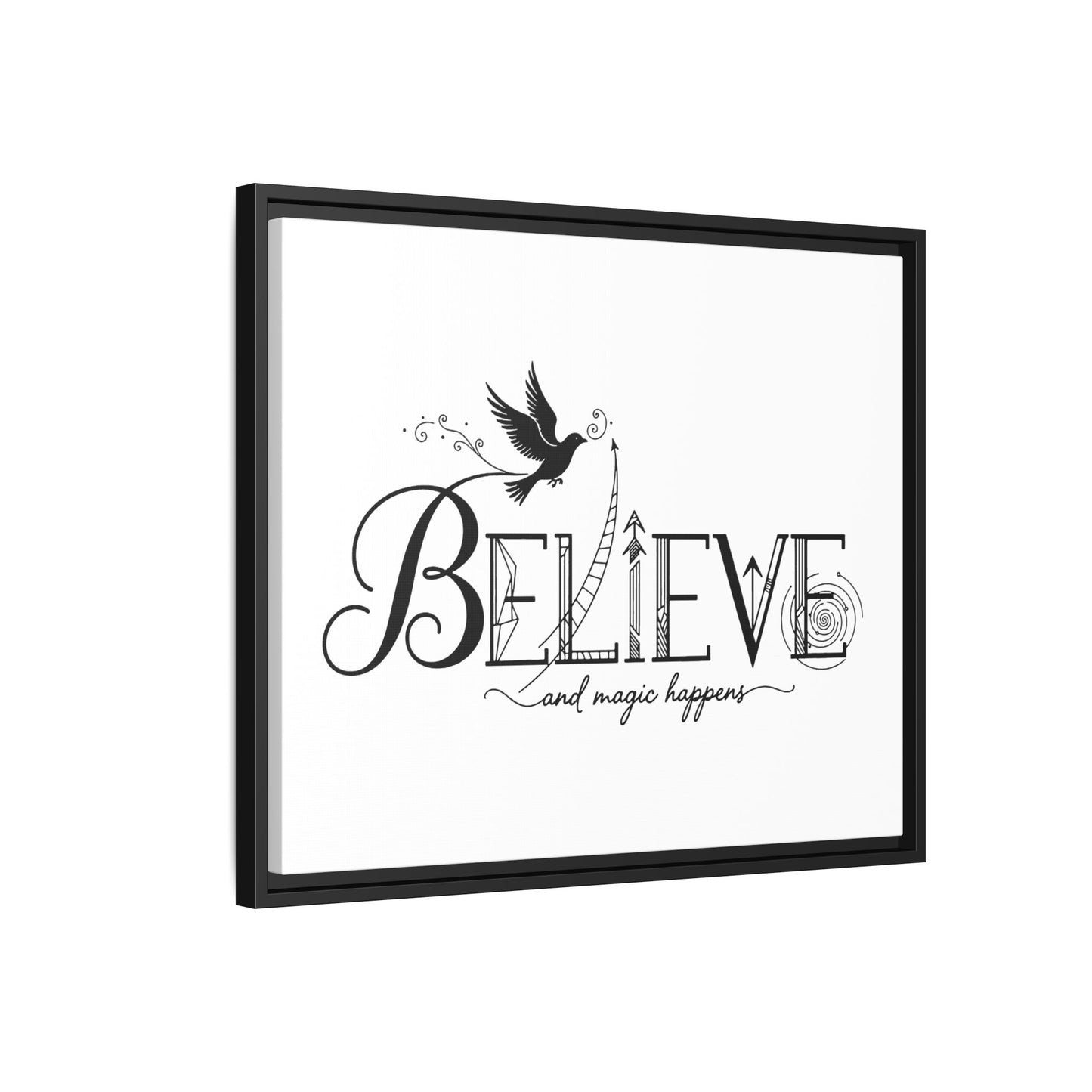 Believe and Magic Happens - Framed Canvas