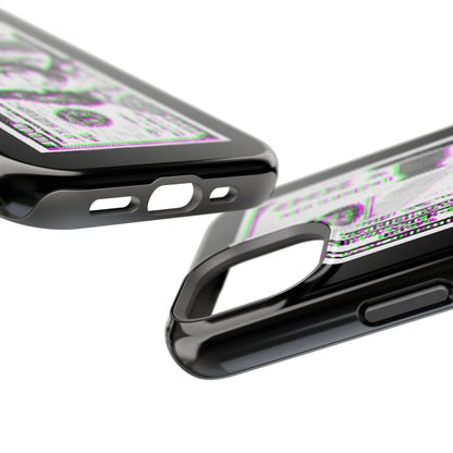 100 Dollars Bill - Green/Magenta Glitch - Magnetic Phone Case