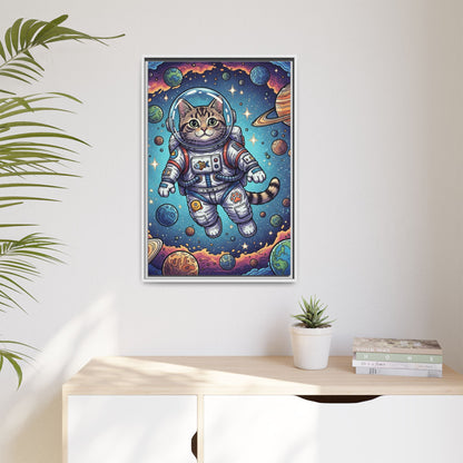 Astronaut Cat - Framed Canvas