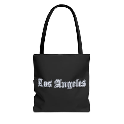 Los Angeles Gothic Tote Bag, Urban Tote, City Lover Bag, Gift for Angelenos, Travel Tote, Fashionable Shopper - Silver Edition
