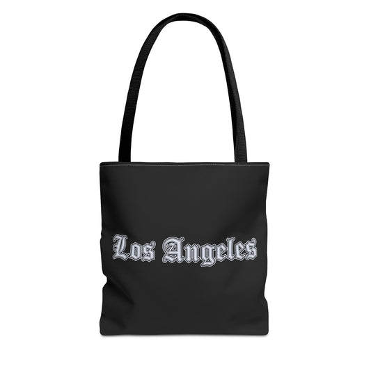 Los Angeles Gothic Tote Bag, Urban Tote, City Lover Bag, Gift for Angelenos, Travel Tote, Fashionable Shopper - Silver Edition