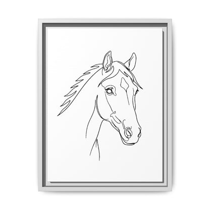 Horse Portrait Sketch - Framed Canvas