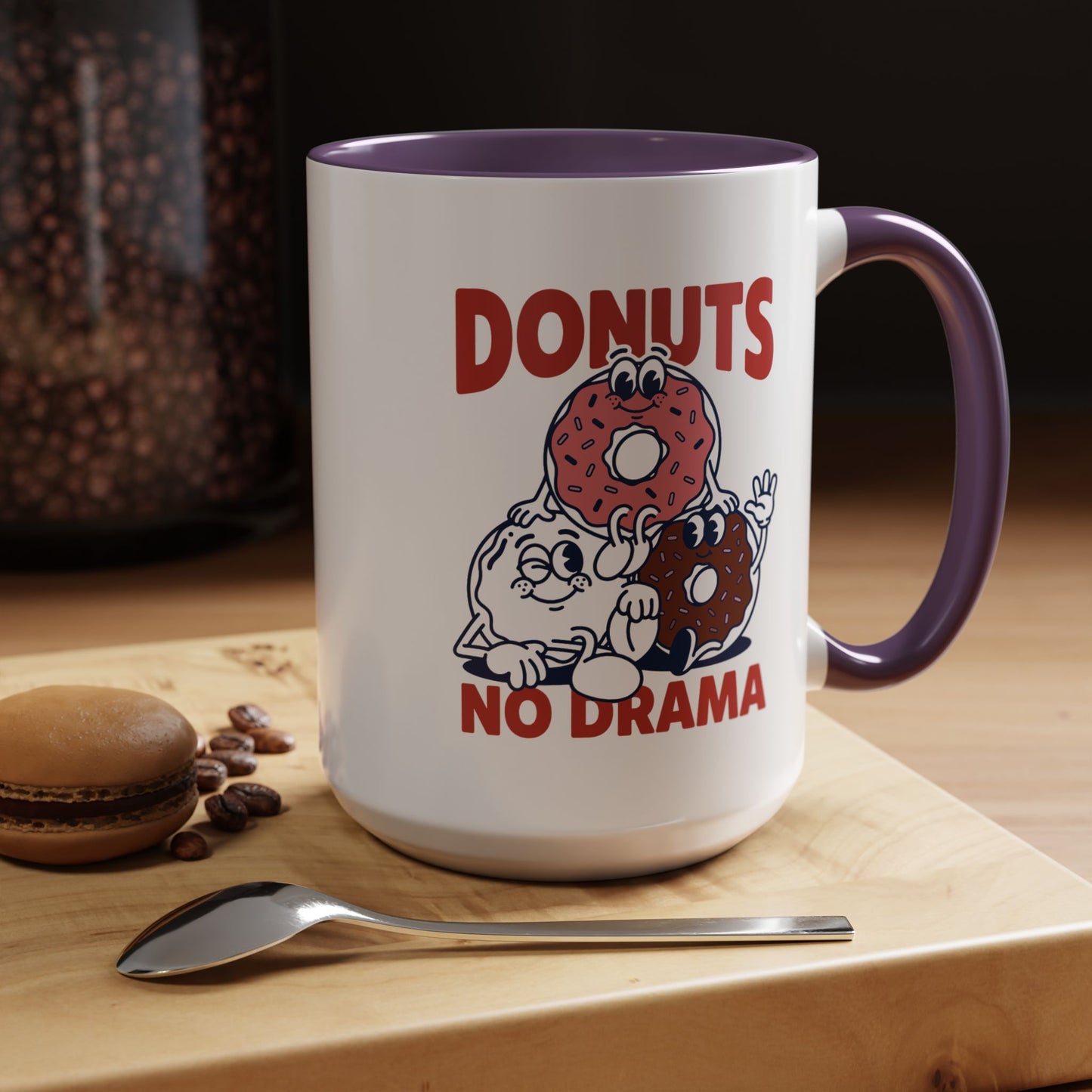 Donuts No Drama - Color Accent Mug