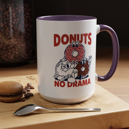 Donuts No Drama - Color Accent Mug