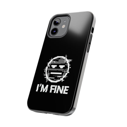 I’m Fine Glitched Smiley - Phone Case
