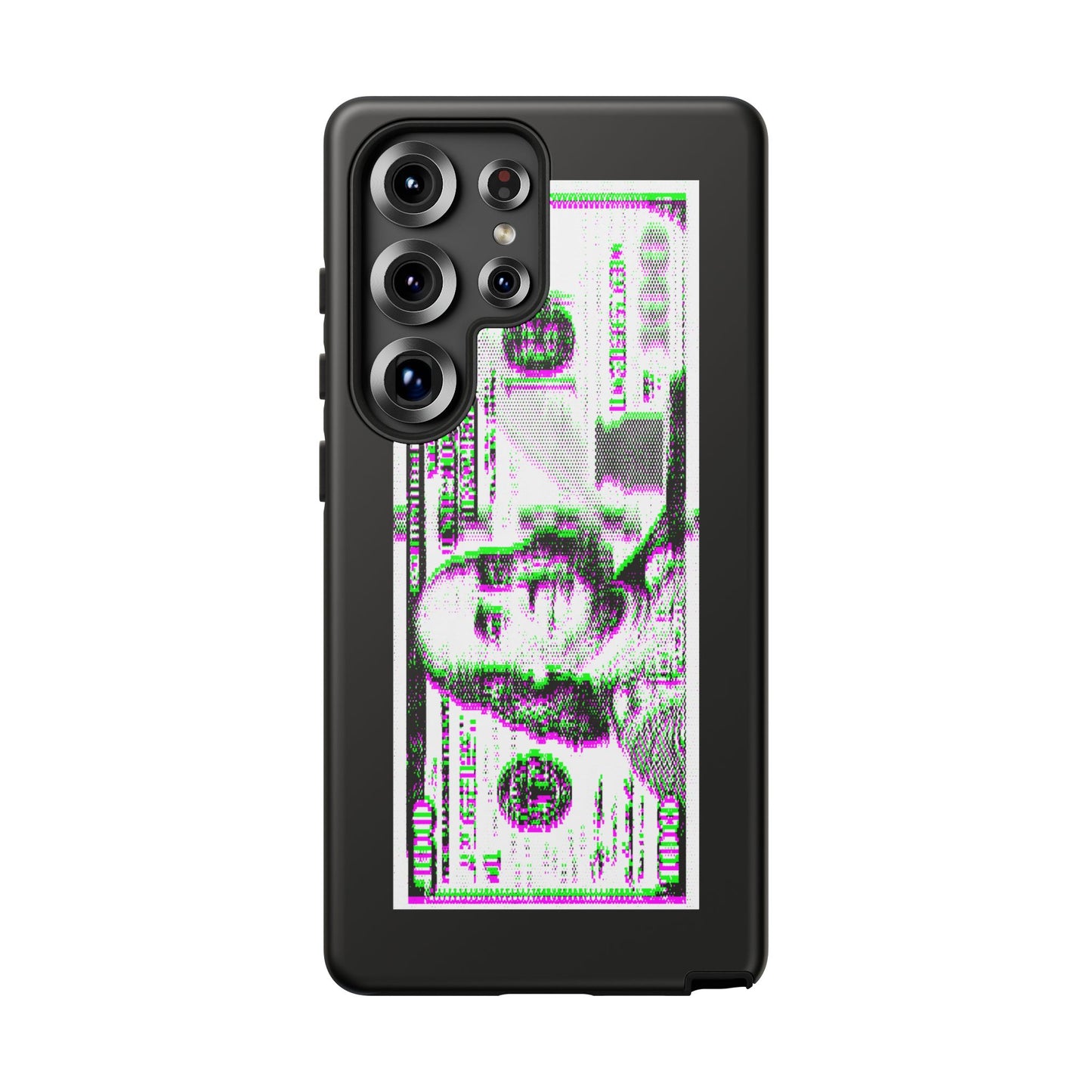 100 Dollars Bill - Green/Magenta Glitch - Phone Case