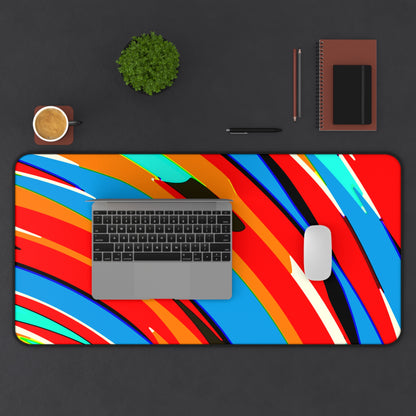 Abstract Rainbow Swirl Arc - Desk Mat