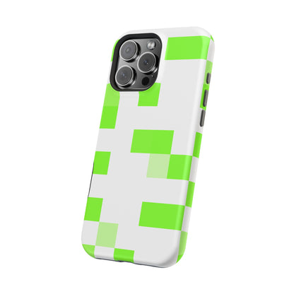 Lime Green Pixel Grid - Magnetic Phone Case